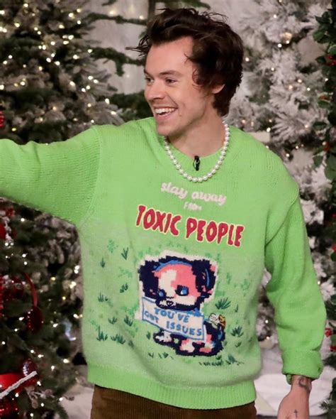 harry styles green sweater